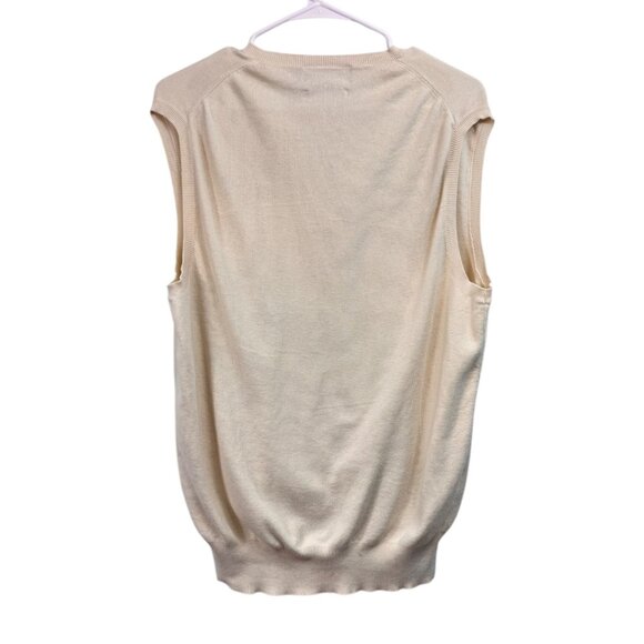 Vintage Polo Ralph Lauren Size Large Knit 100% PIMA Cotton Sweater Vest Ivory - Picture 5 of 5